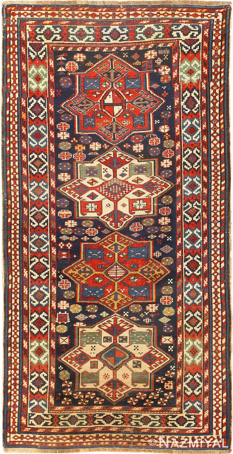 Small Antique Tribal Caucasian Shirvan Rug 48828 Detail/Large View