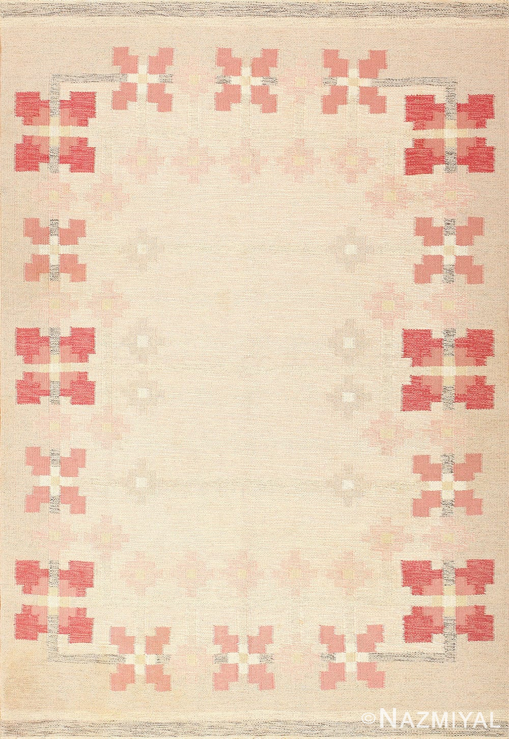 Vintage Flat Woven Swedish Kilim Scandinavian Rug 48978 Nazmiyal