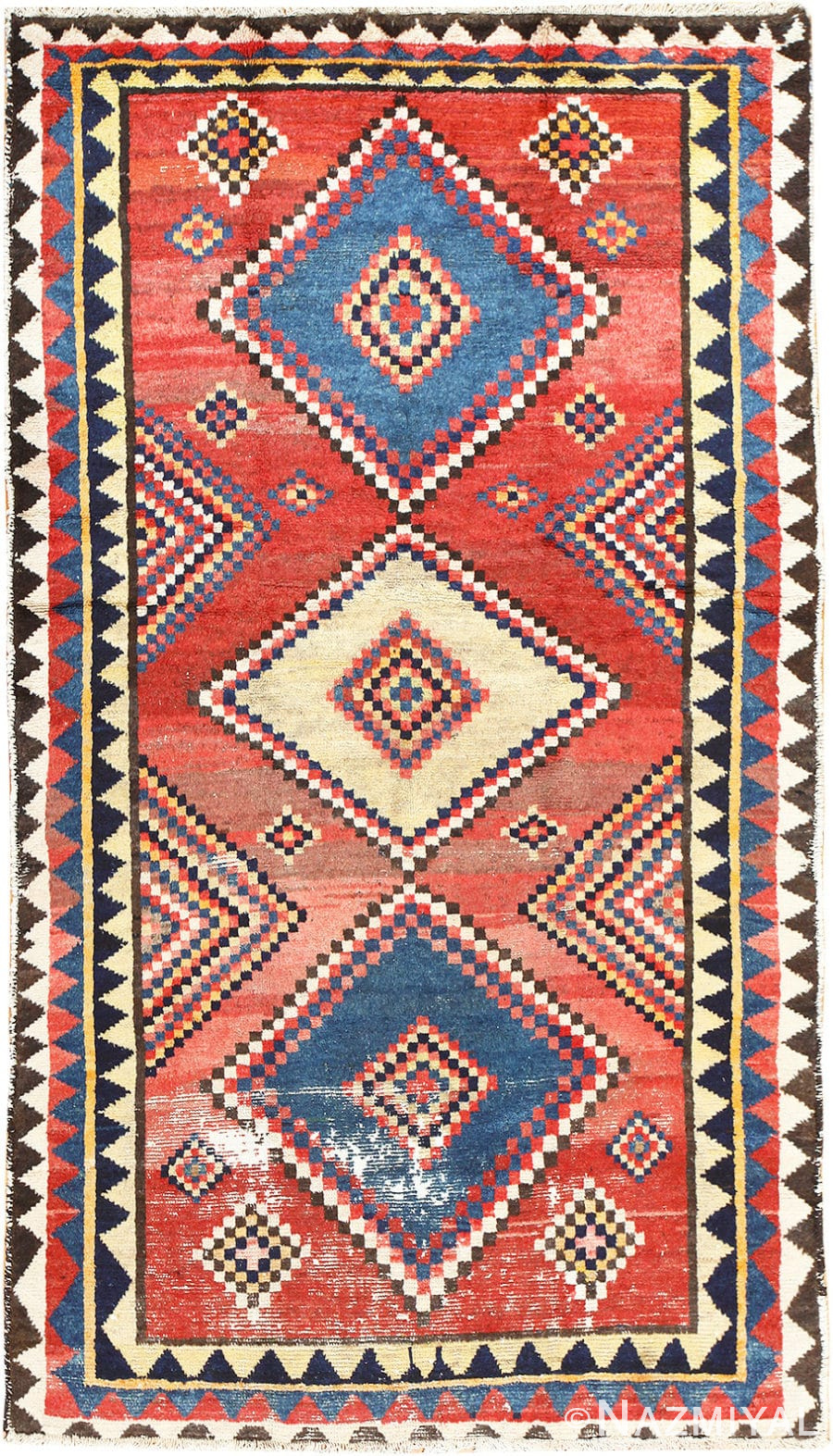Vintage Tribal Shabby Chic Persian Gabbeh Rug 48966 Nazmiyal