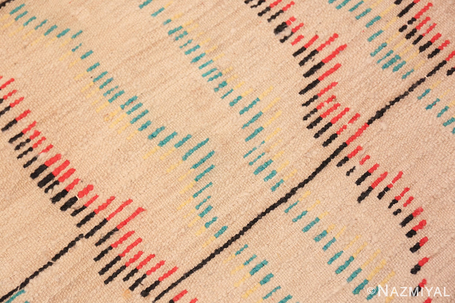 Weave detail Gallery Size Vintage Berber Moroccan rug 48948 by Nazmiyal