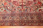 fine large silk and wool persian kerman lavar antique rug 48957 border Nazmiyal