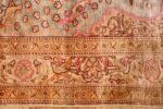 fine small size vintage silk turkish hereke prayer rug 50703 border Nazmiyal
