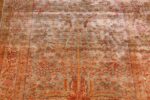 fine small size vintage silk turkish hereke prayer rug 50703 field Nazmiyal