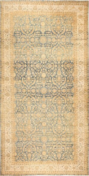 Oversized Light Blue Antique Persian Kerman Rug 48226 Nazmiyal