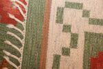 vintage flat woven green swedish scandinavian kilim rug 48990 weave Nazmiyal