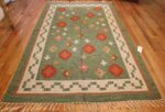 vintage flat woven green swedish scandinavian kilim rug 48990 whole Nazmiyal