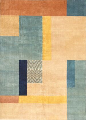 Vintage Mid Century Art Deco Indian Rug 48996 Nazmiyal