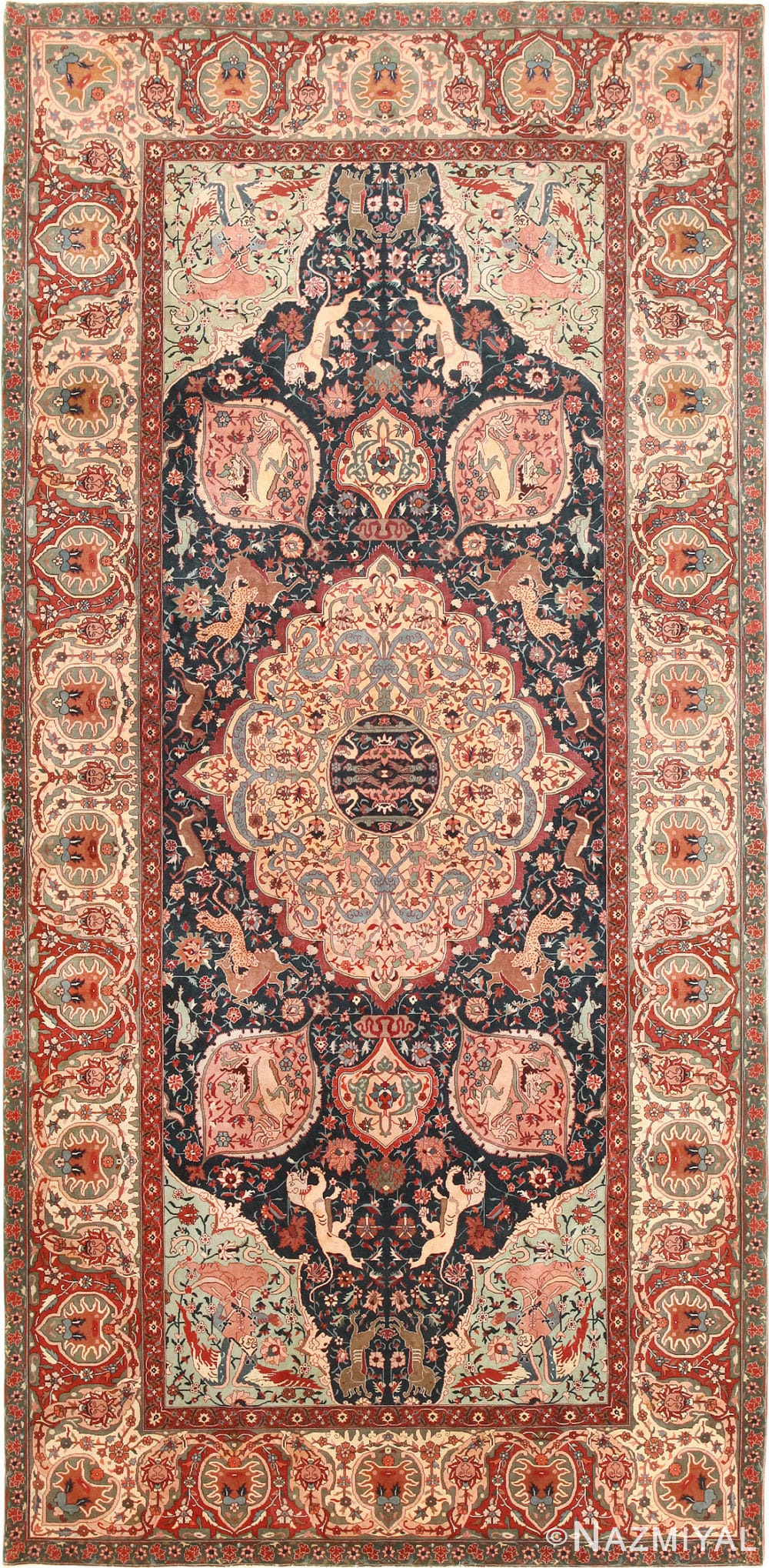 Antique Agra Indian Rug 7992 Detail/Large View