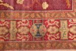 red background antique indian agra rug 50694 border Nazmiyal