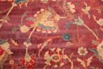 red background antique indian agra rug 50694 field Nazmiyal