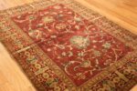 red background antique indian agra rug 50694 side Nazmiyal