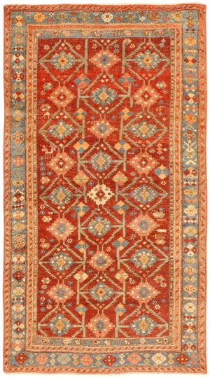 Red Tribal Antique Caucasian Shirvan Rug 50695 Nazmiyal