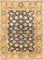 Royal Blue Background Antique Indian Rug 48631