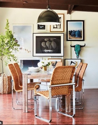 Sophia Bush’s Hollywood Cottage Dining Room Sophia Bush’s Hollywood Cottage Dining Room by Nazmiyal Antique Rugs