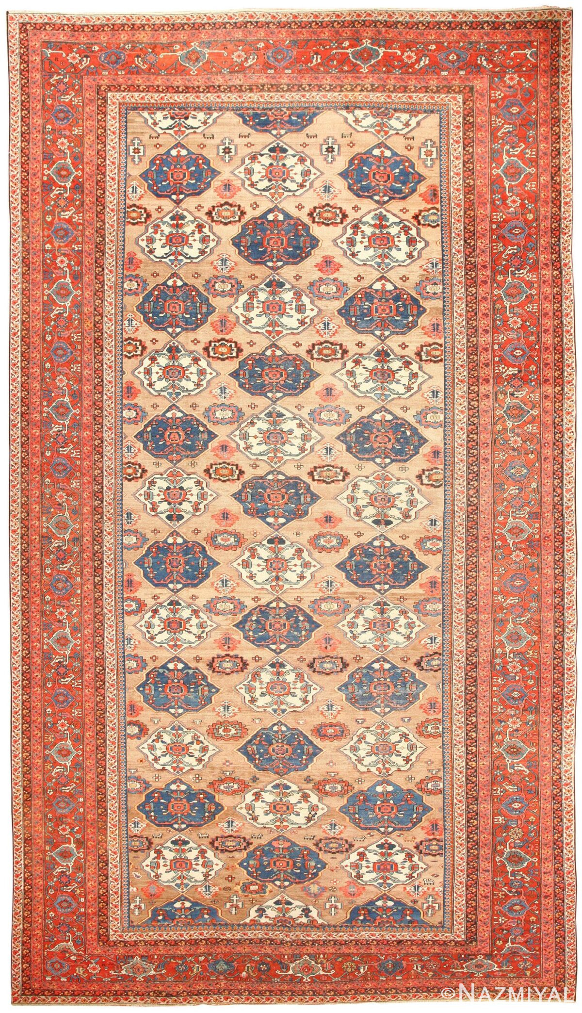 Large Antique Persian Bakshaish Rug 50713 Nazmiyal