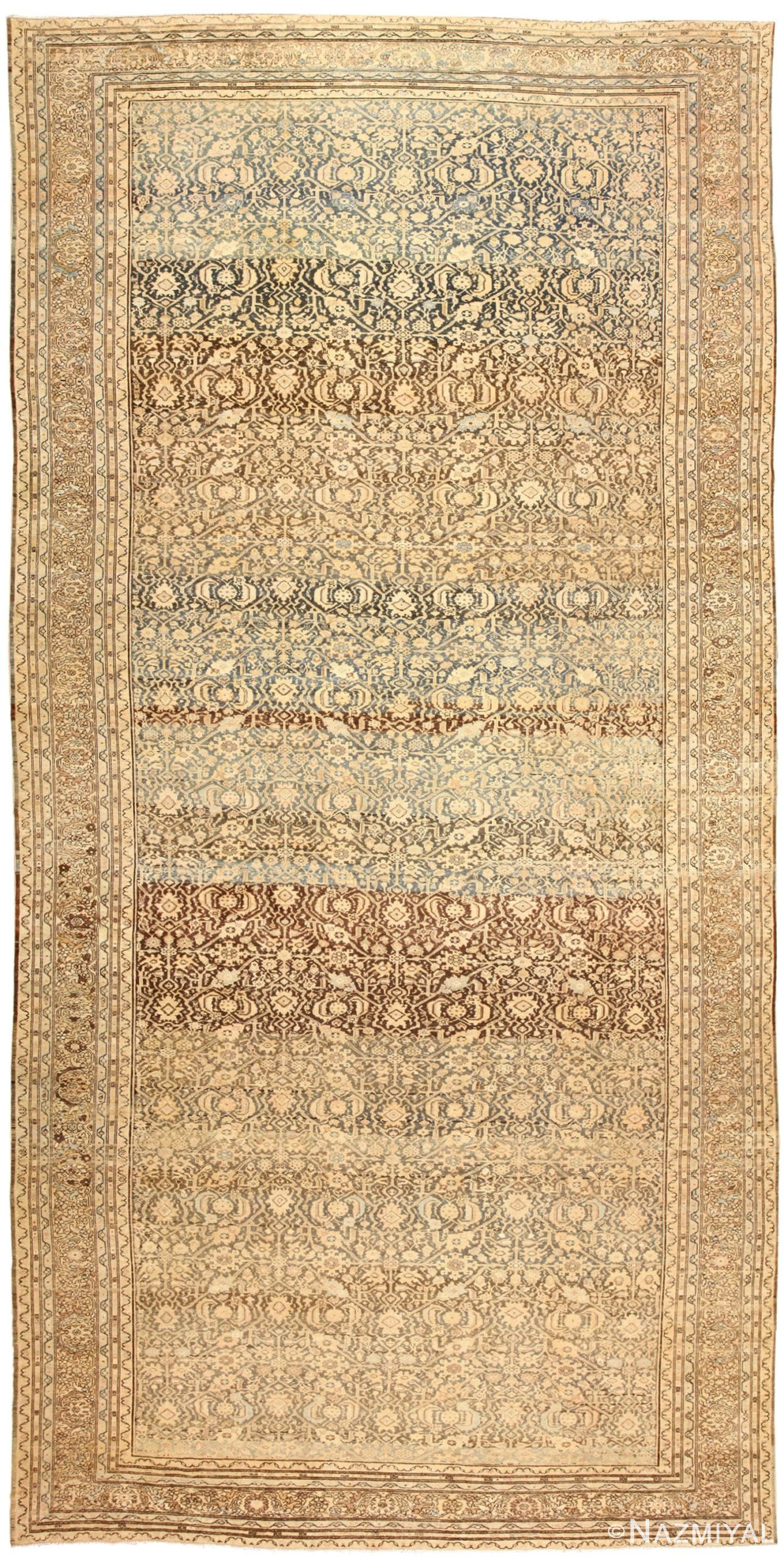 Large Oversized Antique Persian Malayer Rug 48889 Nazmiyal