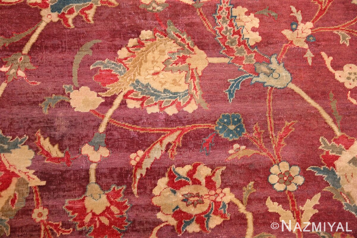 India Rug Red Red Antique Indian Agra Rug 50694 by Nazmiyal Antique Rugs