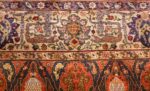 qum kapi silk and metallic antique turkish rug 49066 border Nazmiyal
