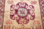 yellow silk khotan rug 49028 medallion Nazmiyal