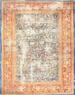 Large Light Blue Shabby Chic Persian Antique Sultanabad Rug 49046 by Nazmiyal