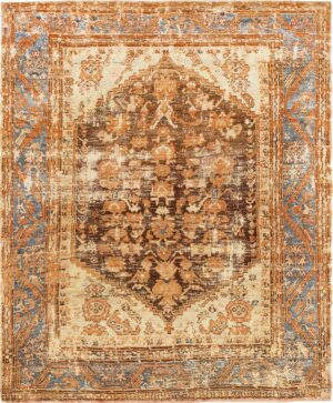 Square Shabby Chic Antique Tribal Turkish Kula Rug 46249 by Nazmiyal