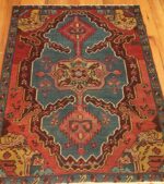 Detailed 5 - Antique Persian Heriz Serapi Bakshaish Rug 49103