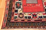 Corner Tribal rust Antique Caucasian Kazak rug 49090 by Nazmiyal