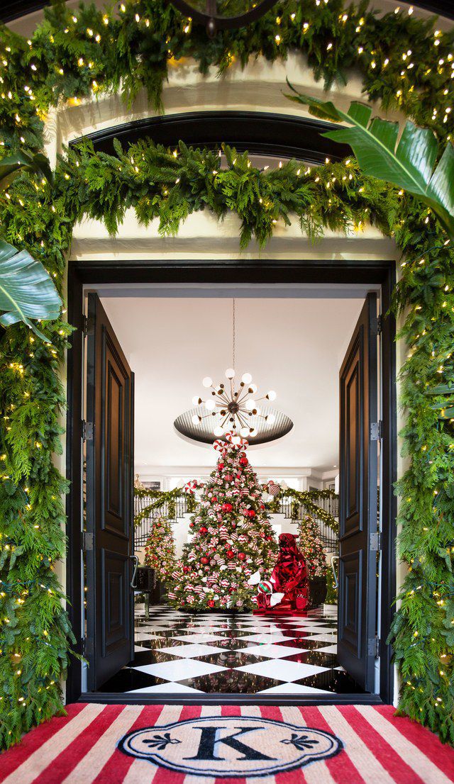 Kris Jenner Home Interior Decor With Christmas Tree and Garlands Kris Jenner Home Interior Decor by Namziyal