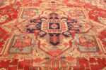 large antique persian heriz serapi rug 49162 medallion Nazmiyal