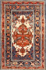 Small Tribal Antique Persian Bakshaish Rug 49156