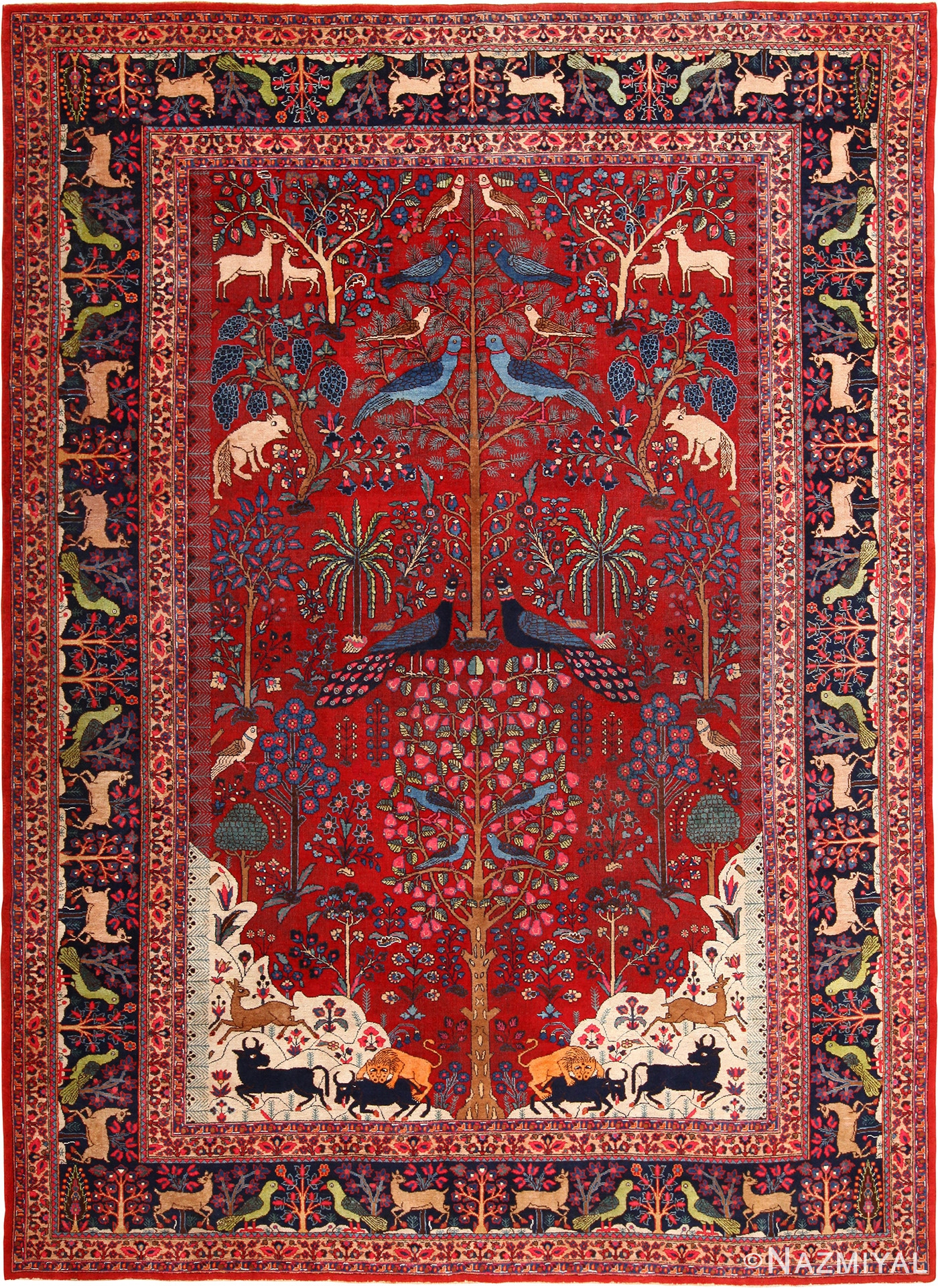 Animal Garden Persian Khorassan Rug 49009