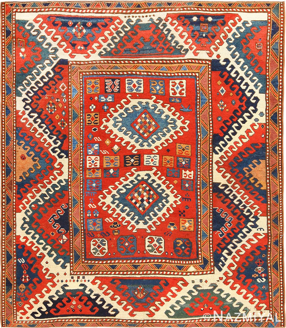 Antique Tribal Caucasian Borchalou Kazak Rug 49094 by Nazmiyal