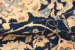 Antique Blue Indian Agra Rug 49171 Floral Pile Navy Nazmiyal