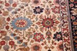fine antique ivory background persian tabriz rug 49191 blue Nazmiyal