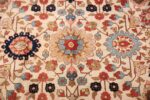 fine antique ivory background persian tabriz rug 49191 closeup Nazmiyal