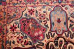fine beautiful ivory antique persian floral kerman rug 49190 bird Nazmiyal