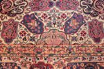 fine beautiful ivory antique persian floral kerman rug 49190 design Nazmiyal