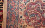 fine beautiful ivory antique persian floral kerman rug 49190 weave Nazmiyal