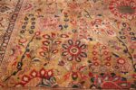 gold background antique persian sarouk farahan rug 49169 flower Nazmiyal
