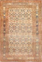 Ivory Background Fine Antique Persian Haji Jalili Tabriz Rug 49170 Nazmiyal