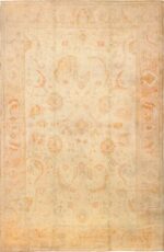 Large Oversized Cream Antique Decorative Turkish Oushak Rug #49166 by Nazmiyal Antique Rugs