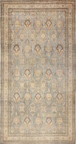 Large Oversized Light Blue Antique Persian Kerman Rug 48234 Nazmiyal