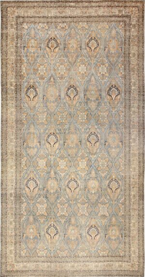 Large Oversized Light Blue Antique Persian Kerman Rug 48234 Nazmiyal