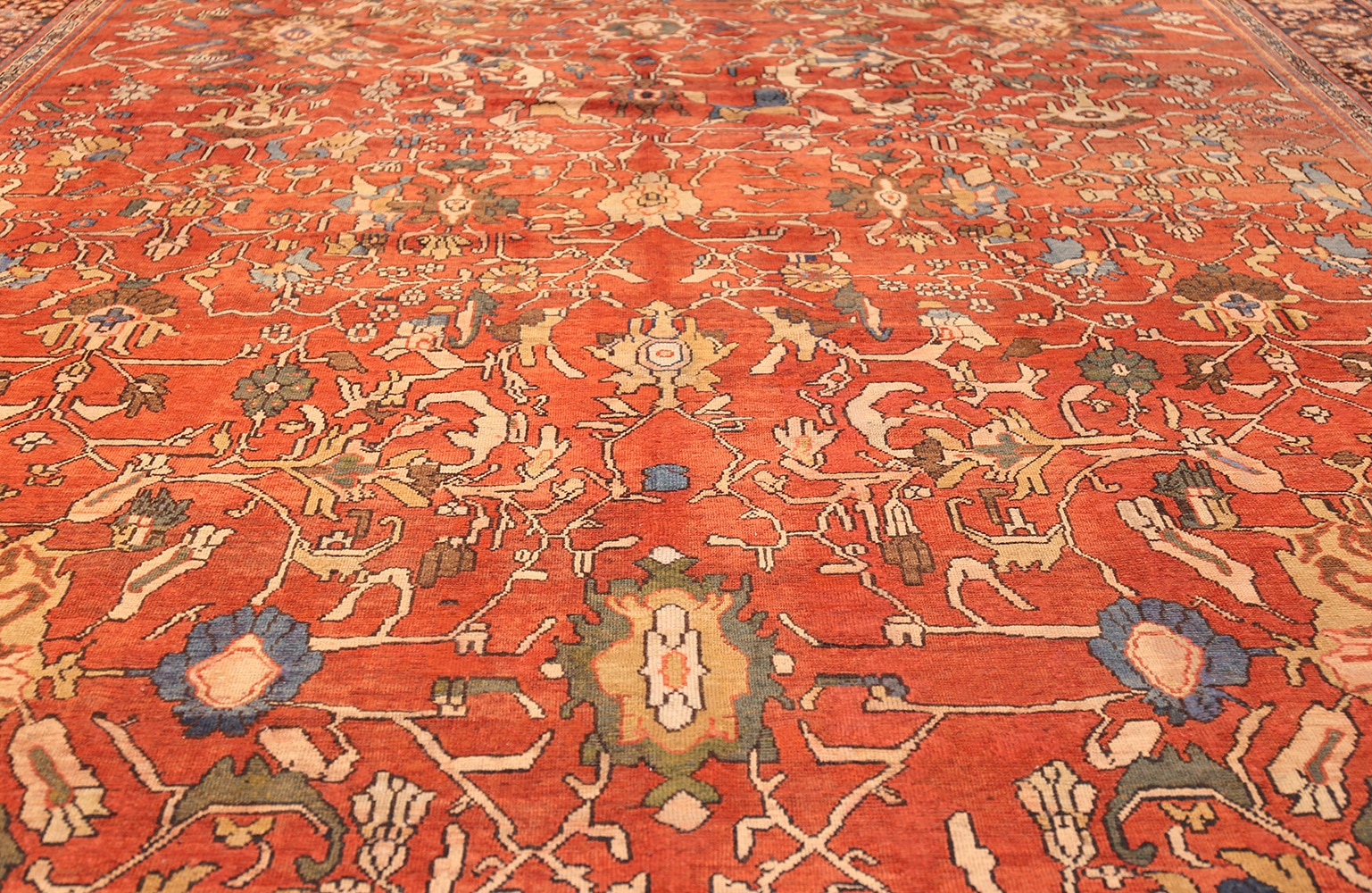 Large Rust Color Antique Persian Sultanabad Rug 50653 by Nazmiyal