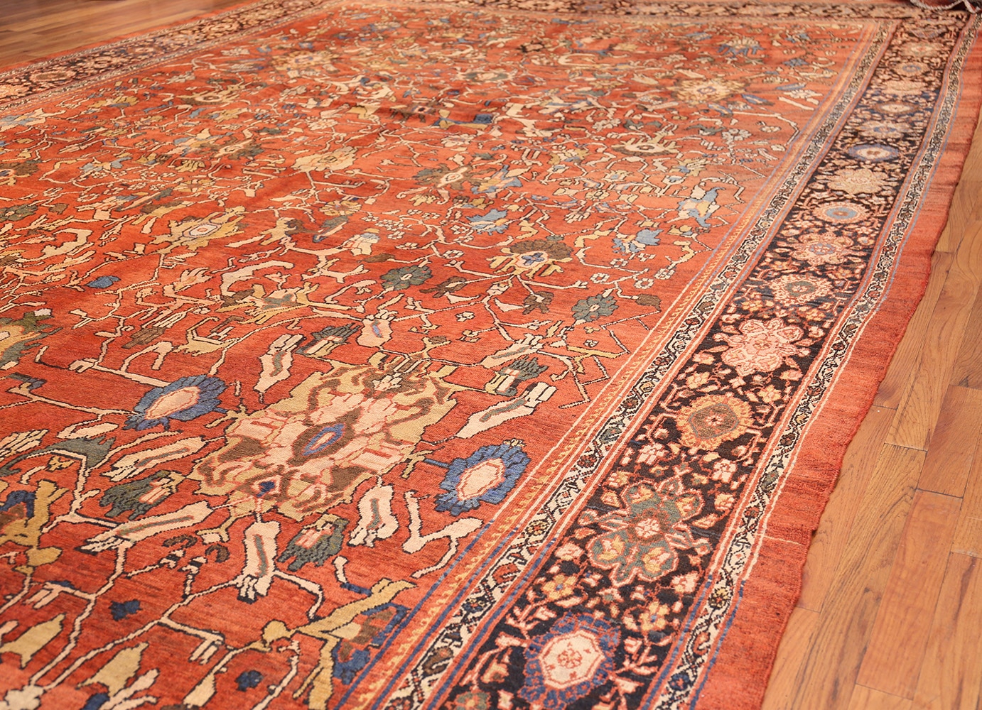 Large Rust Color Antique Persian Sultanabad Rug 50653 by Nazmiyal