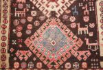 shabby chic antique persian kurdish rug 49150 medallion Nazmiyal