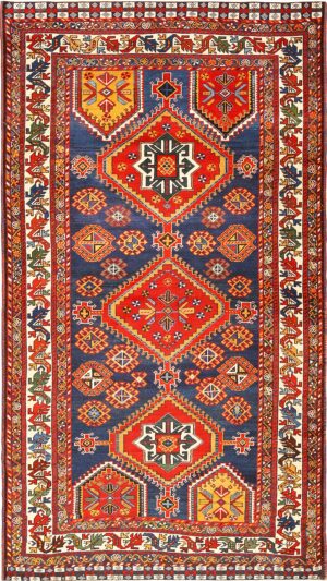 Small Antique Tribal Qashqai Persian Rug 49152