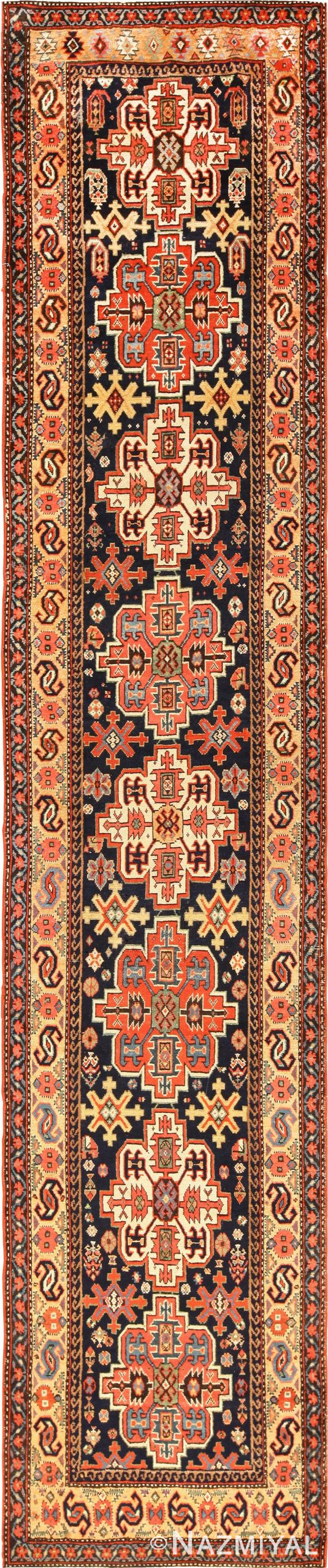 Antique Tribal Shahsavan Persian Runner Rug 49149