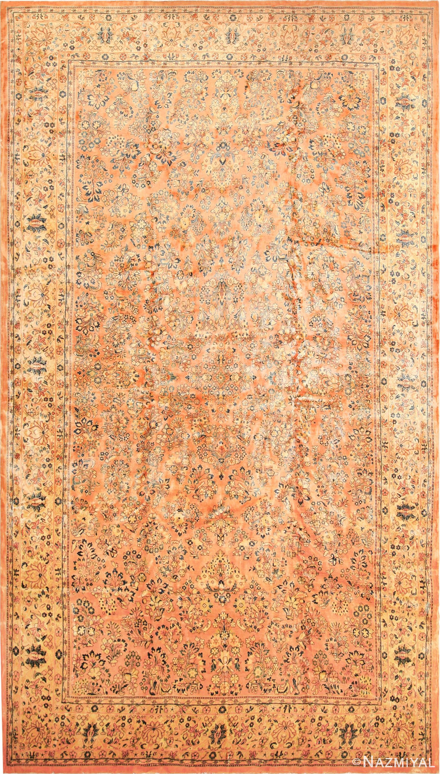 Large Vintage Floral Persian Sarouk Rug 49192 by Nazmiyal