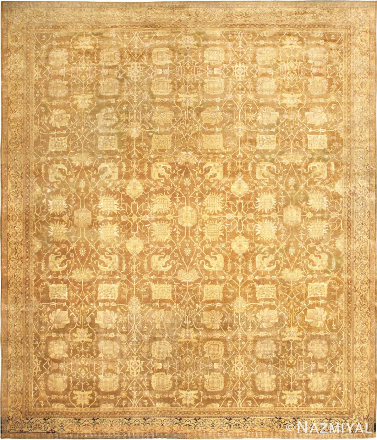 Large Antique Vase Design Indian Amritsar Rug 50341 Nazmiyal